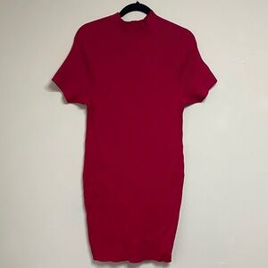 525 America Crimson Red Ribbed Knit Dress Size XL